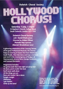 DCS Hollywood Chorus! Sat 7 July Pamela Hay in Hollywood Chorus